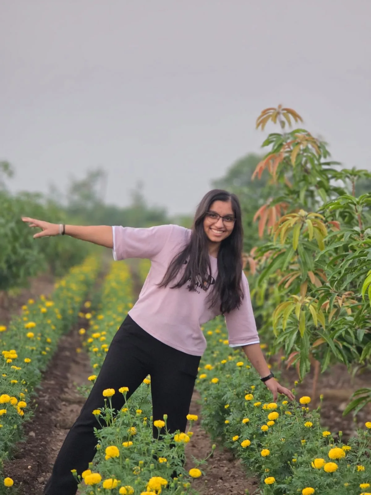 Celebrating among the flowers