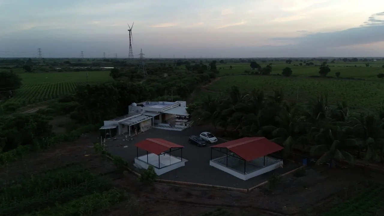 Agricultural fields aerial view